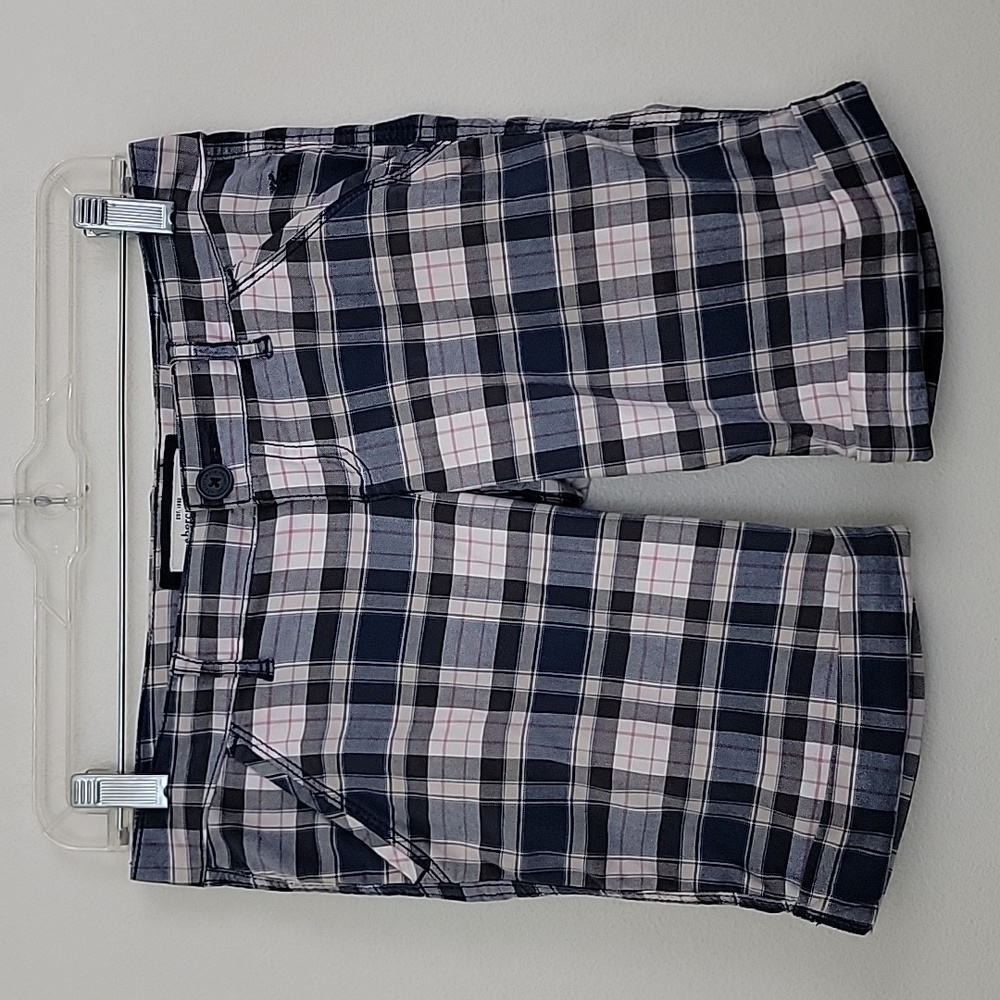 Abercrombie Blue, White & Pink Plaid Kids Shorts 14